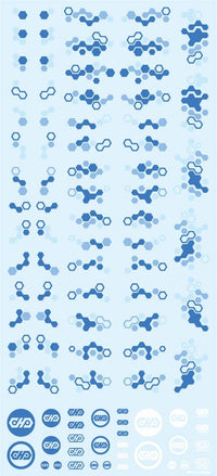 HiQ Parts Hex Camouflage Decal 2 Blue (1 sheet) | 4573211375442