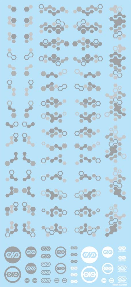 HiQ Parts Hex Camouflage Decal 2 Gray (1 sheet) | 4573211375435