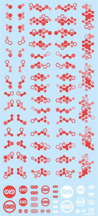 HiQ Parts Hex Camouflage Decal 2 Red (1 sheet) | 4573211375459