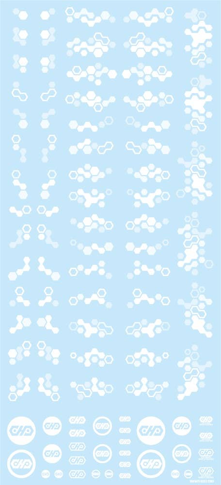 HiQ Parts Hex Camouflage Decal 2 White (1 sheet) | 4573211375428