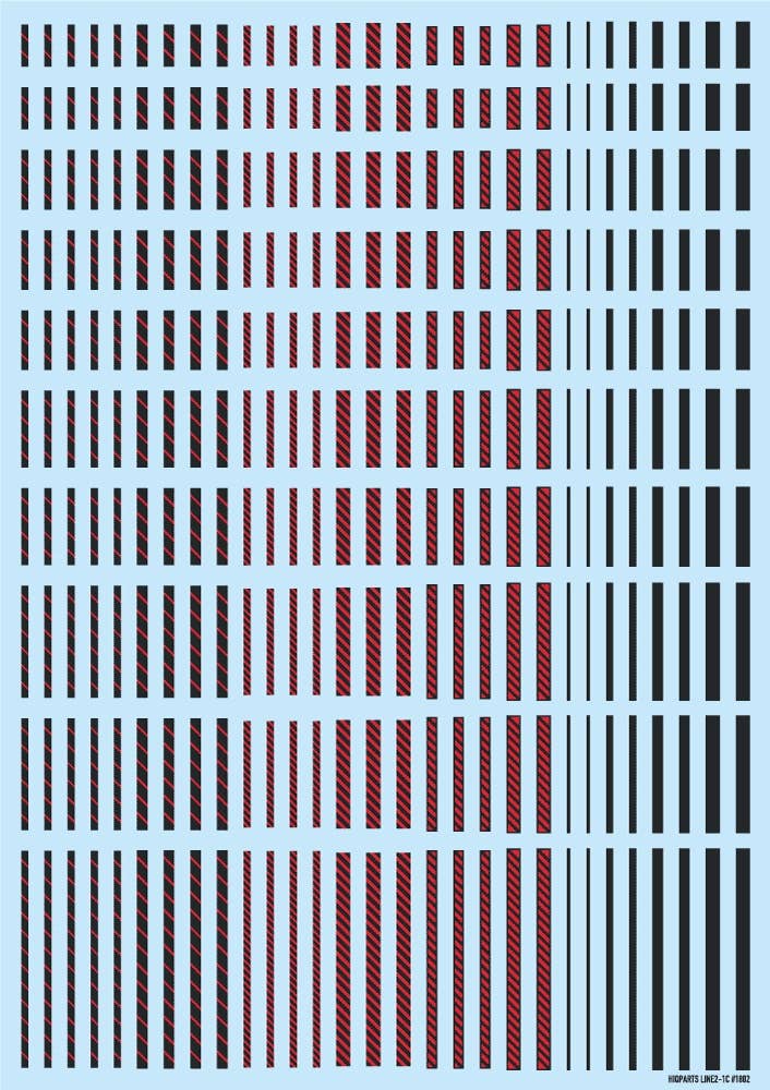 HiQ Parts Line Decal 02 Dark Gray-Red (1pc) | 4573211375015