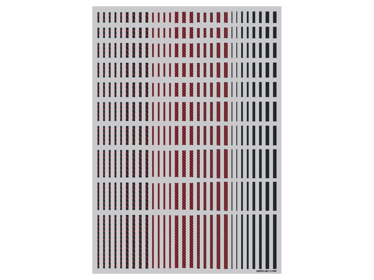 HiQ Parts Line Decal 02 Dark Gray-Red (1pc) | 4573211375015