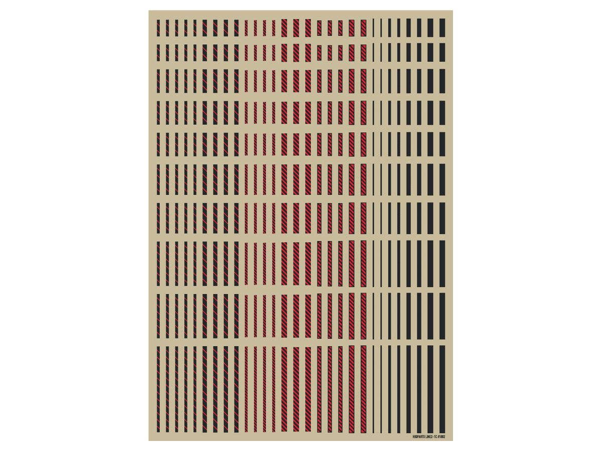 HiQ Parts Line Decal 02 Dark Gray-Red (1pc) | 4573211375015