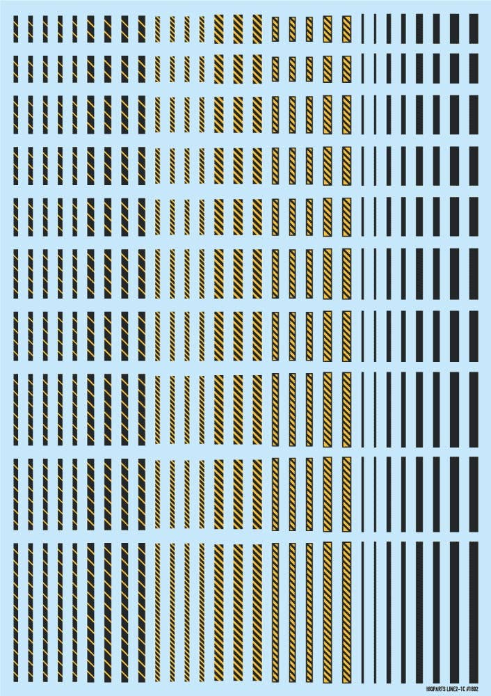 HiQ Parts Line Decal 02 Dark Gray-Yellow (1pc) | 4573211375008