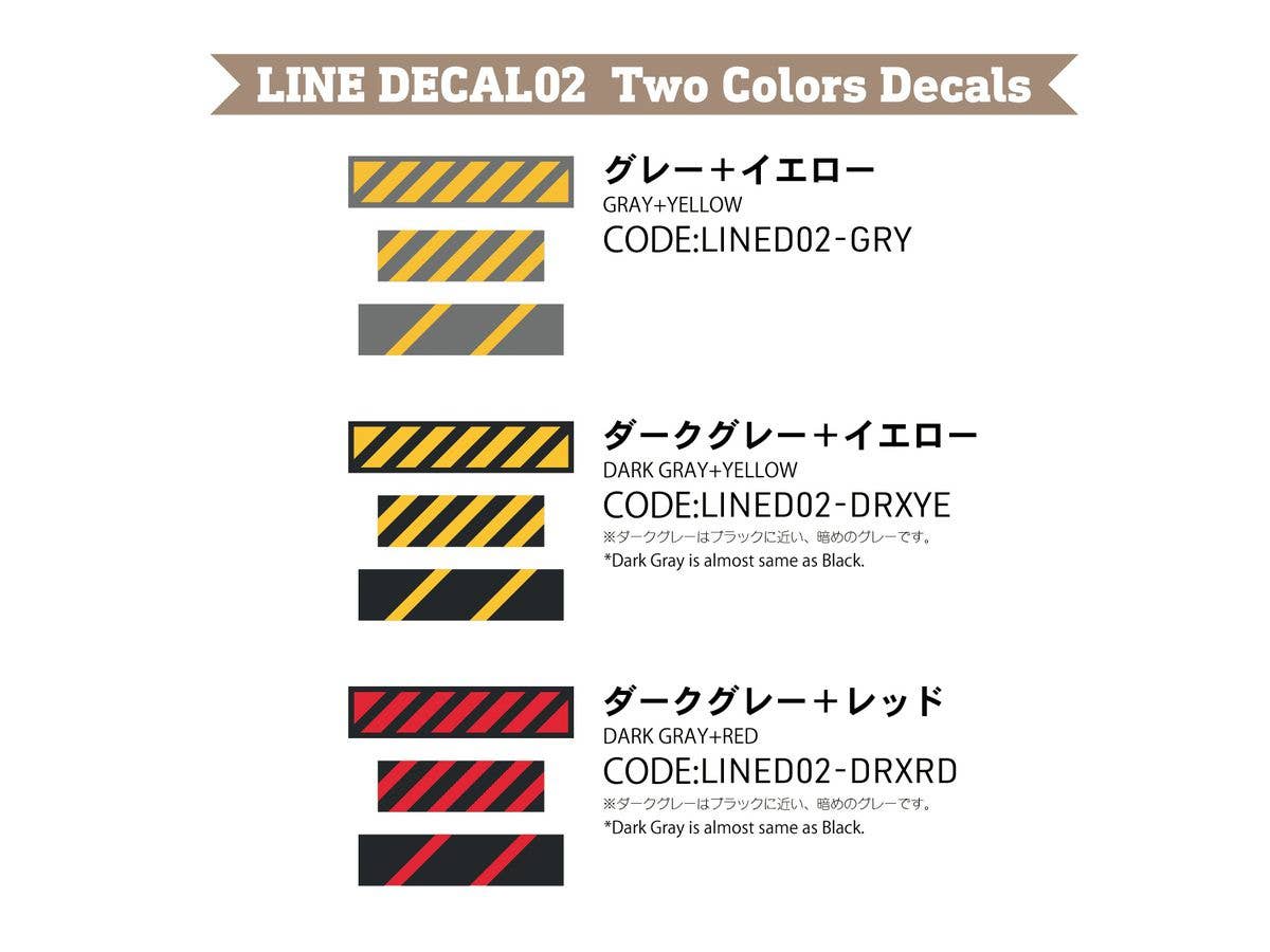 HiQ Parts Line Decal 02 Dark Gray-Yellow (1pc) | 4573211375008