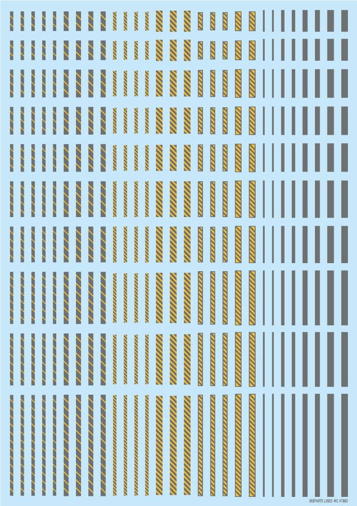 HiQ Parts Line Decal 2 Gray + Yellow (1pc) | 4573211373738