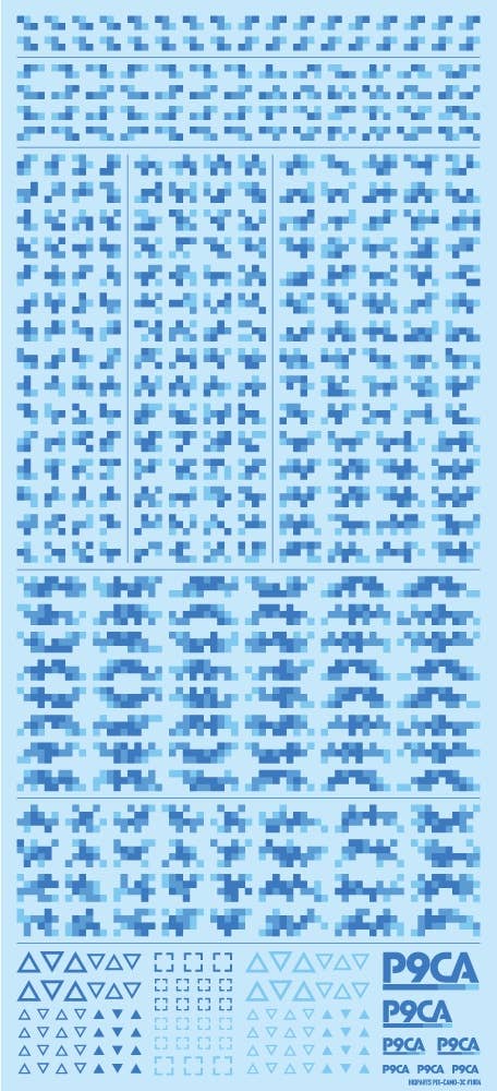 HiQ Parts Pixel Camouflage Decal 2 Blue (1pc) | 4573211373820