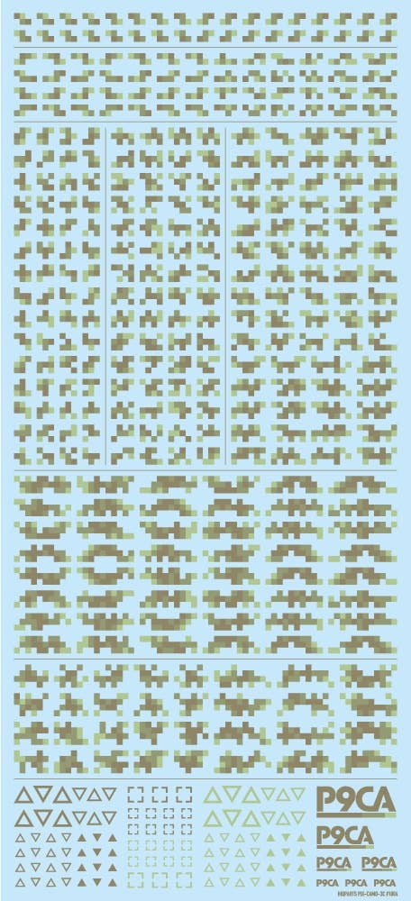HiQ Parts Pixel Camouflage Decal 2 Forest Camouflage (1pc) | 4573211373868