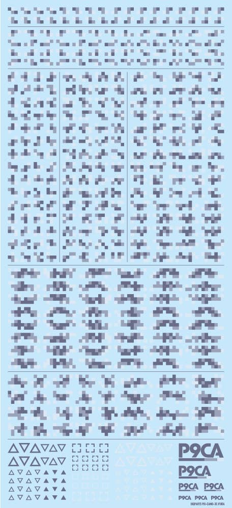 HiQ Parts Pixel Camouflage Decal 2 Marine Camouflage (1pc) | 4573211373875