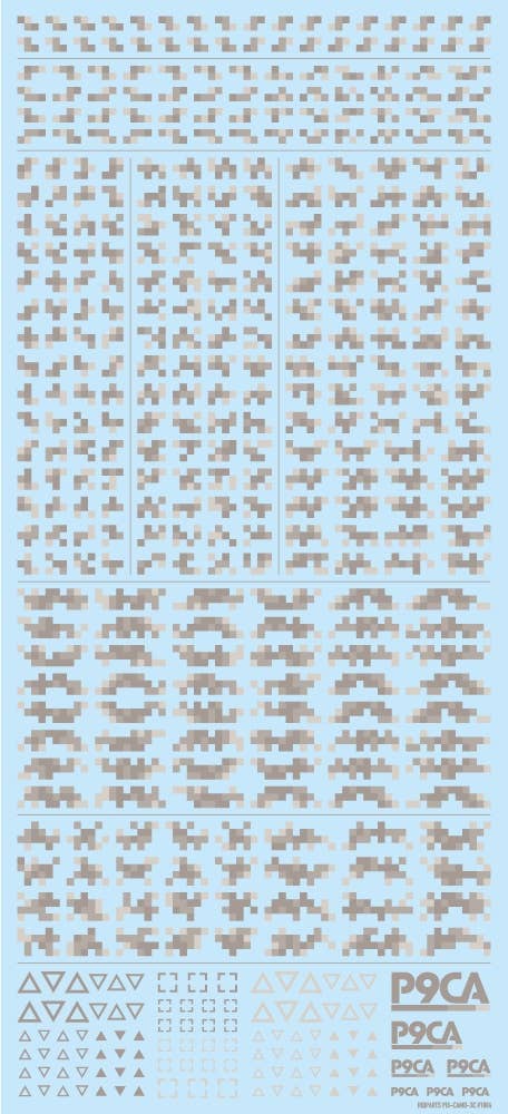 HiQ Parts Pixel Camouflage Decal 2 Warm Gray (1pc) | 4573211373806