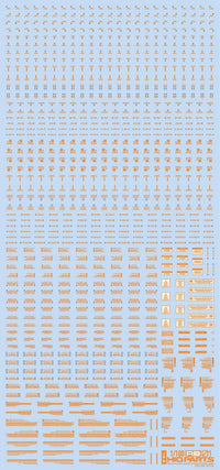 HiQ Parts 1/100 RB01 Caution Decal Orange & Gray (1pc) | 4582370708060