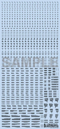 HiQ Parts 1/100 RB01 Caution Decal One Color Dark Gray (1pc) | 4573211371499