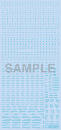 HiQ Parts 1/100 RB01 Caution Decal Pastel Blue (1pc) | 4582370708404