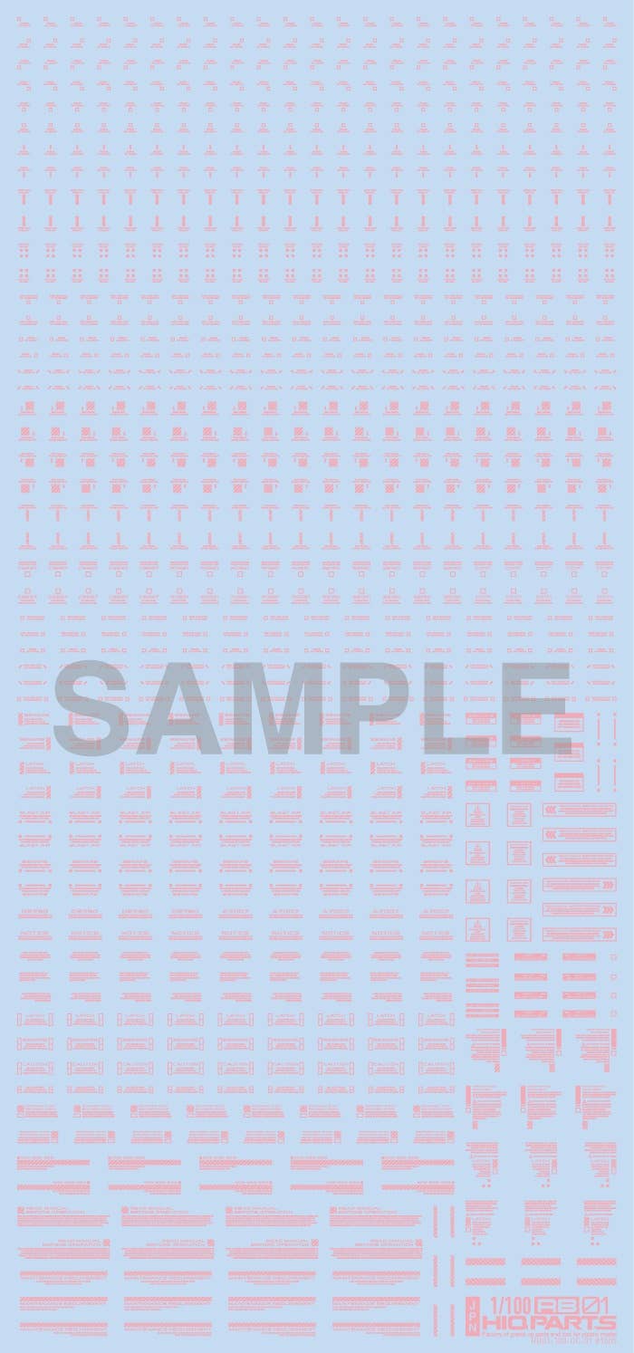 HiQ Parts 1/100 RB01 Caution Decal Pastel Pink (1pc) | 4582370708374
