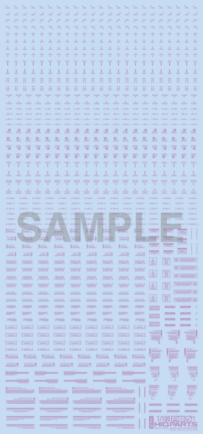 HiQ Parts 1/100 RB01 Caution Decal Pastel violet (1pc) | 4582370708381