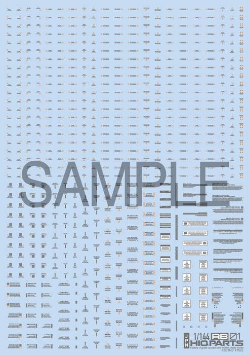 HiQ Parts 1/144 RB01 Caution Decal Gray & Orange (1pc) | 4582370705038