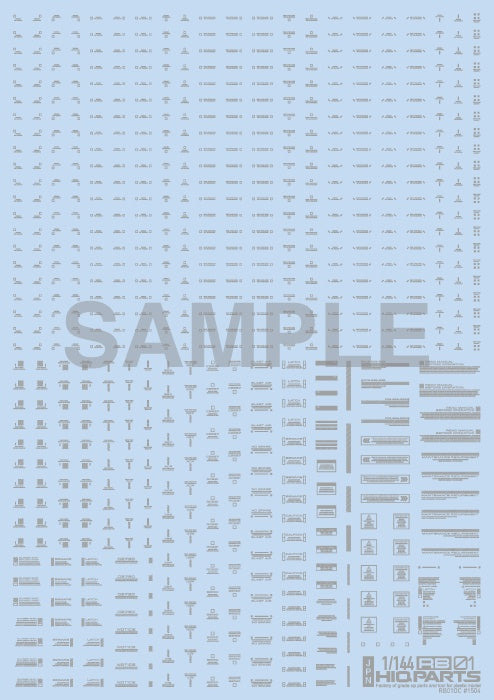 HiQ Parts 1/144 RB01 Caution Decal One Color Light Gray (1pc)