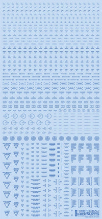 HiQ Parts 1/100 RB02 Caution Decal One Color Blue (1pc) | 4573211374896