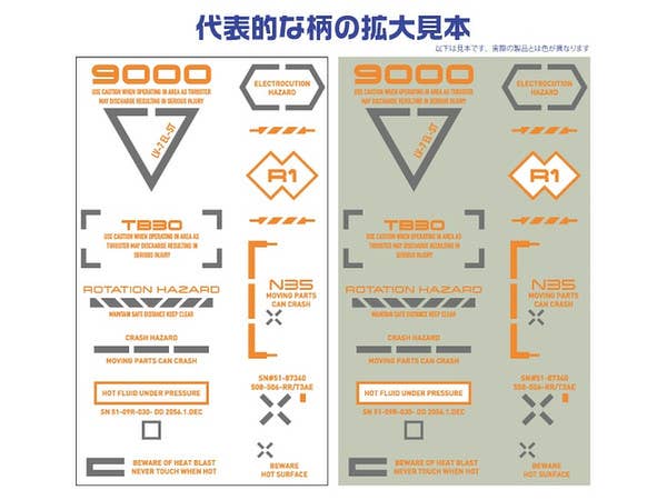 HiQ Parts 1/100 RB02 Caution Decal Orange & Gray (1pc) | 4573211371277