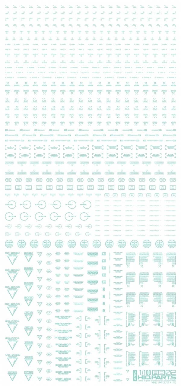 HiQ Parts 1/100 RB02 Caution Decal Pastel Mint (1pc) | 4573211371215