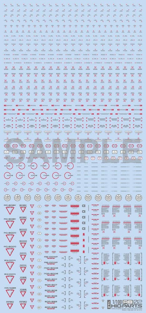 HiQ Parts 1/100 RB02 Caution Decal Red & Gray (1pc) | 4573211371253