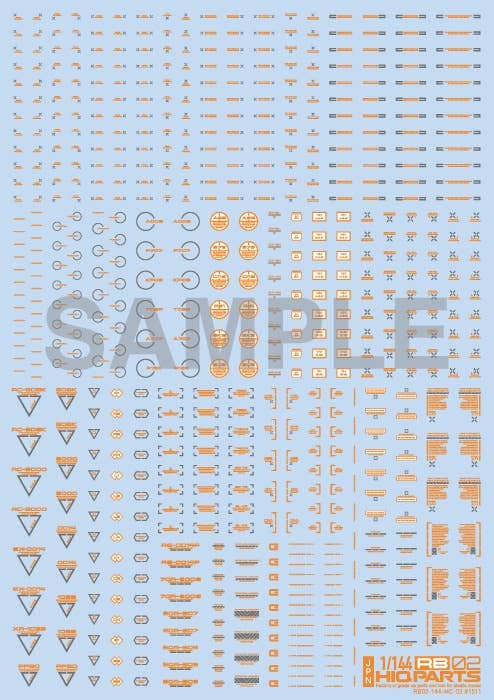HiQ Parts 1/144 RB02 Caution Decal Orange & Gray (1pc) | 4573211371130