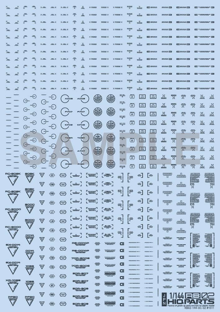 HiQ Parts 1/144 RB02 Caution Decal One Color Dark Gray (1pc) | 4573211371529