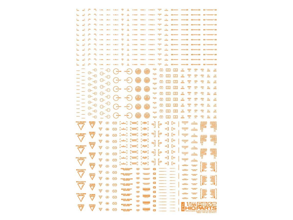 HiQ Parts 1/144 RB02 Caution Decal One Color Orange (1pc) | 4573211371048