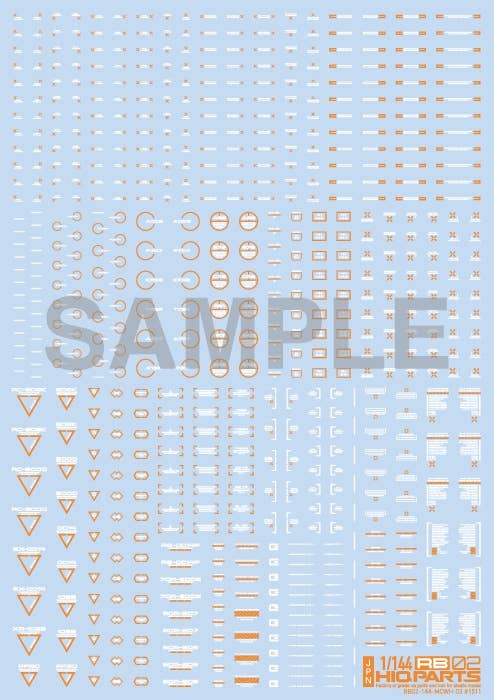 HiQ Parts 1/144 RB02 Caution Decal White & Orange (1pc) | 4573211371109