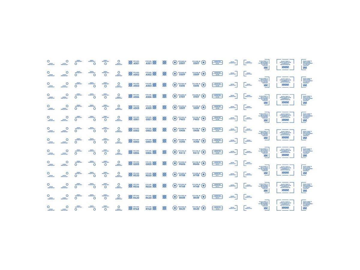 HiQ Parts 1/100 RB03 Caution Decal One Color Blue (1 pc) | 4573211389678