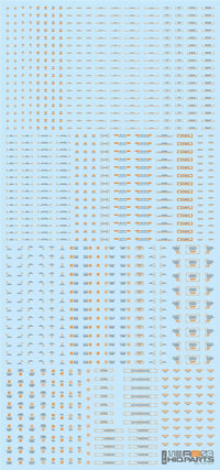 HiQ Parts 1/100 RB03 Caution Decal Gray & Orange (1pc) | 4573211389555