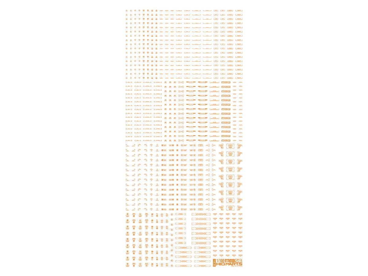 HiQ Parts 1/100 RB03 Caution Decal One Color Orange (1 pc) | 4573211389685