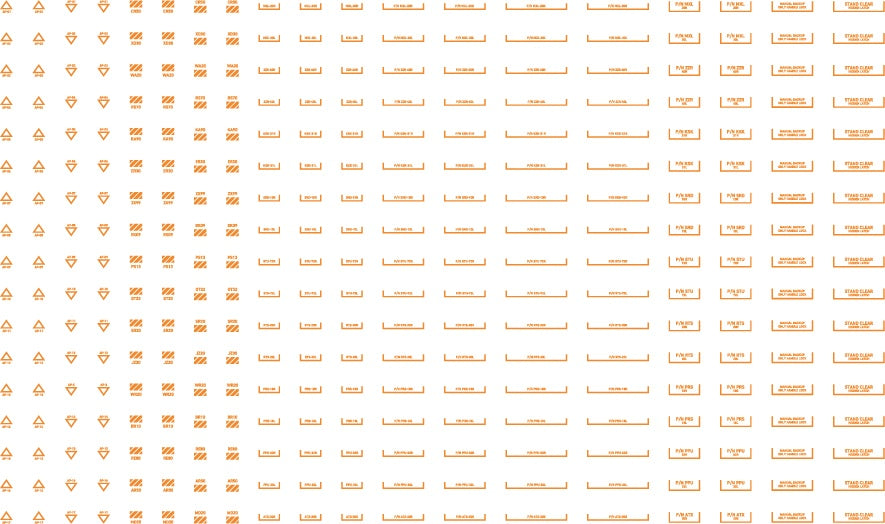 HiQ Parts 1/100 RB03 Caution Decal One Color Orange (1 pc)