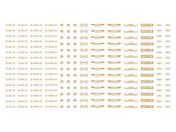 HiQ Parts 1/100 RB03 Caution Decal One Color Orange (1 pc) | 4573211389685