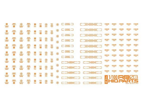 HiQ Parts 1/100 RB03 Caution Decal One Color Orange (1 pc) | 4573211389685