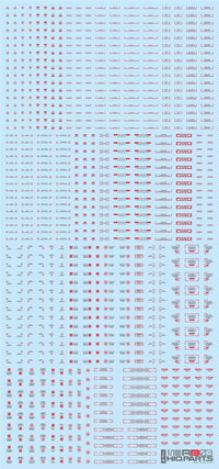 HiQ Parts 1/100 RB03 Caution Decal Red & Gray (1pc) | 4573211389579