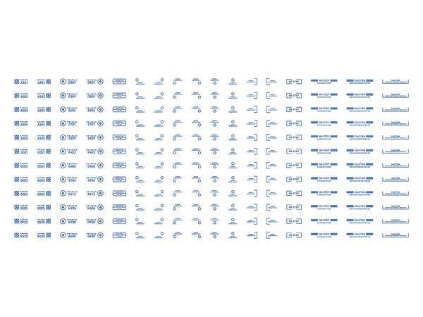 HiQ Parts 1/144 RB03 Caution Decal One Color Blue (1 pc) | 4573211389654