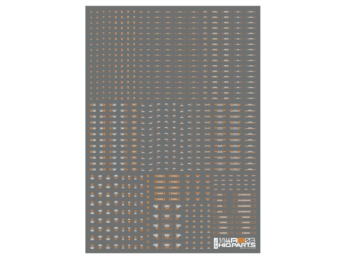 HiQ Parts 1/144 RB03 Caution Decals White & Orange (1 pc) | 4573211389616