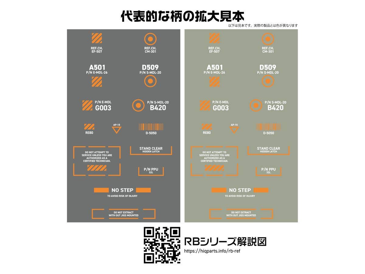 HiQ Parts 1/144 RB03 Caution Decals White & Orange (1 pc) | 4573211389616
