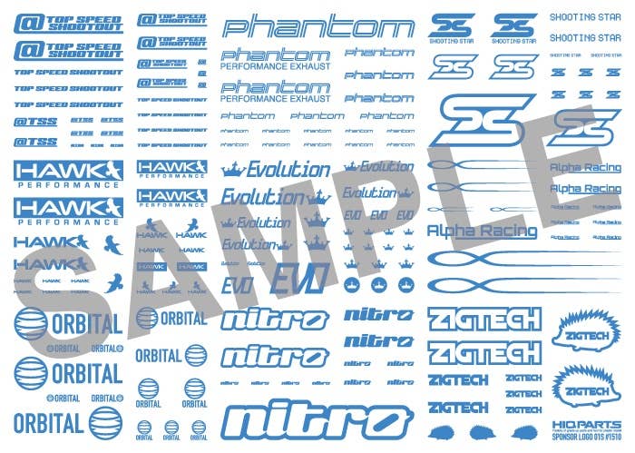 HiQ Parts Sponsor Logo Decal 01S Indigo Blue (1pc) | 4582370708787