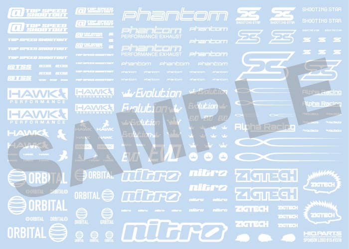 HiQ Parts Sponsor Logo Decal 01S White (1pc) | 4582370708756