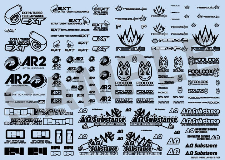 HiQ Parts Sponsor Logo Decal 02S Black (1pc) | 4573211372144