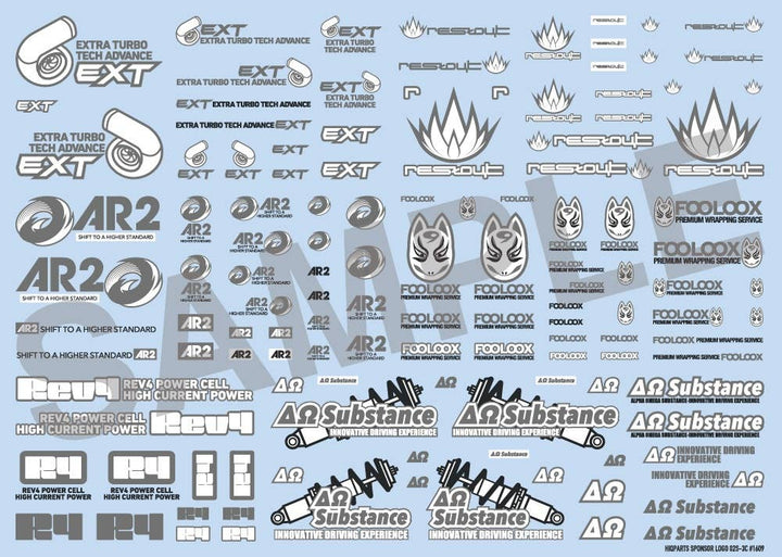HiQ Parts Sponsor Logo Decal 02S Gray / Dark Gray (1pc) | 4573211372175
