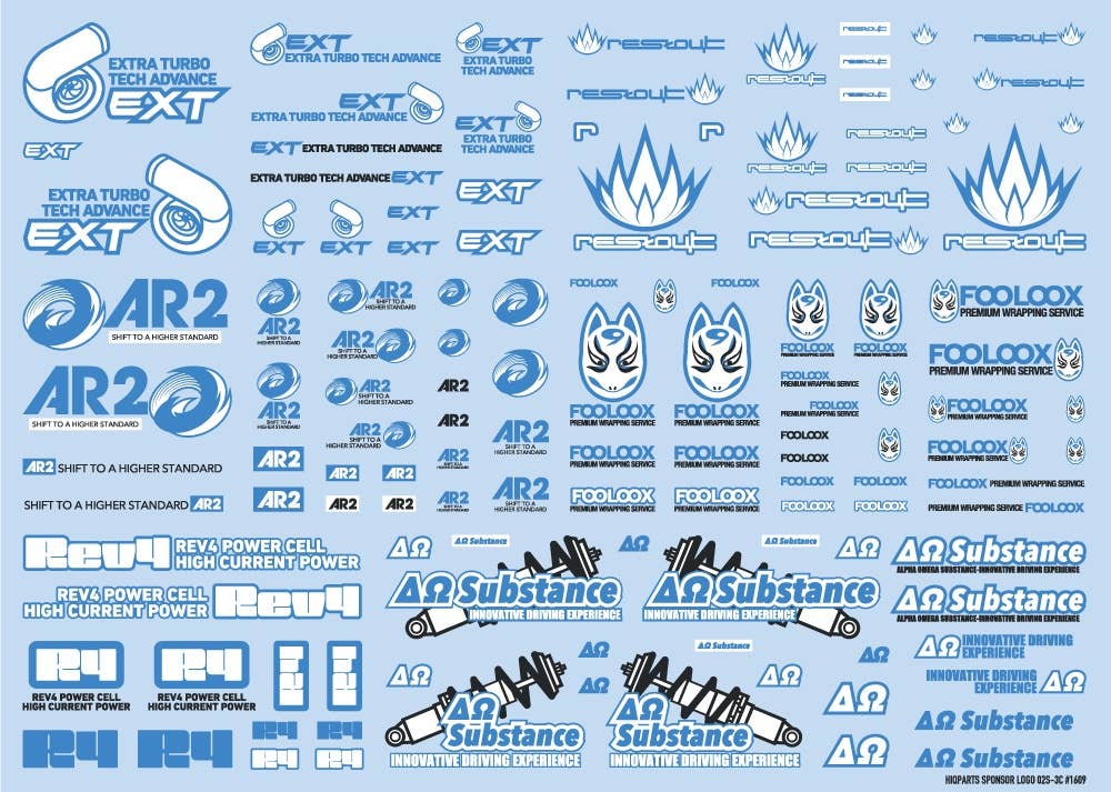 HiQ Parts Sponsor Logo Decal 02S Indigo Blue (1pc) | 4573211372199