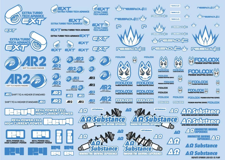 HiQ Parts Sponsor Logo Decal 02S Indigo Blue (1pc) | 4573211372199