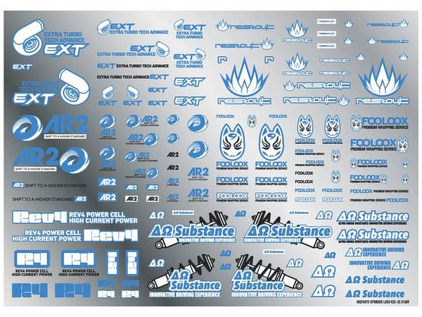 HiQ Parts Sponsor Logo Decal 02S Indigo Blue (1pc) | 4573211372199
