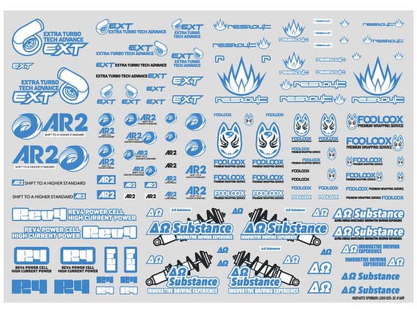 HiQ Parts Sponsor Logo Decal 02S Indigo Blue (1pc) | 4573211372199