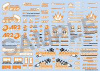 HiQ Parts Sponsor Logo Decal 02S Orange / Dark Gray (1pc) | 4573211372168