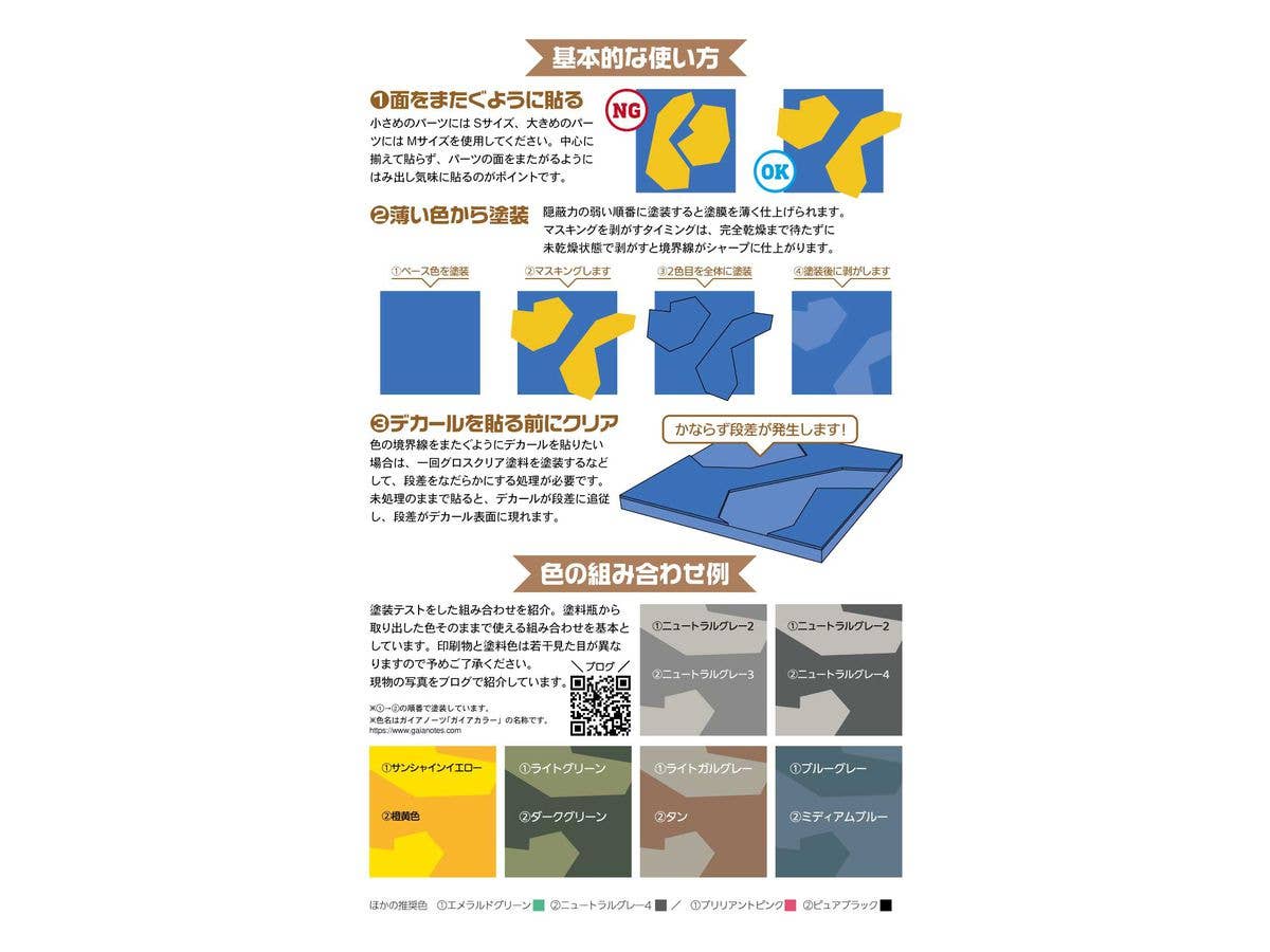 HiQ Parts Pre-cut Masking for Splinter Camouflage (2 Each, Total 4pcs) | 4573211375022