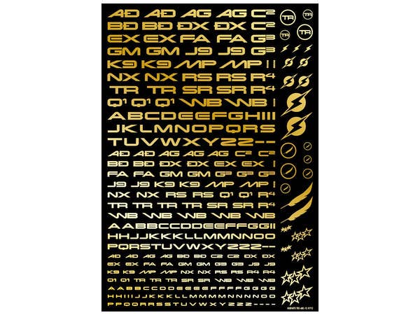 HiQ Parts TR Decal 3 Alphabet Gold (1pc) | 4573211373905